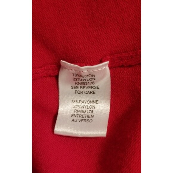 Tahari Women's Knit Sweater Top Tunic Plus Size 1X Red Hi-Lo Hem Long Sleeve - Picture 5 of 5